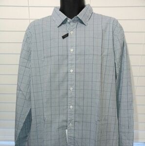 The Men's Store Blue Checkered Casual Button Down Shirt